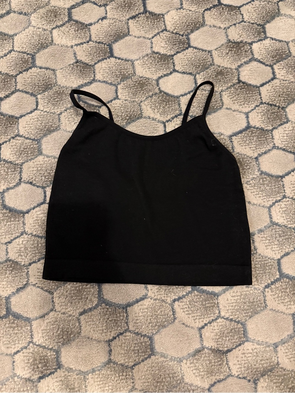 wild fable Black Ribbed Cropped Cami Tank Top